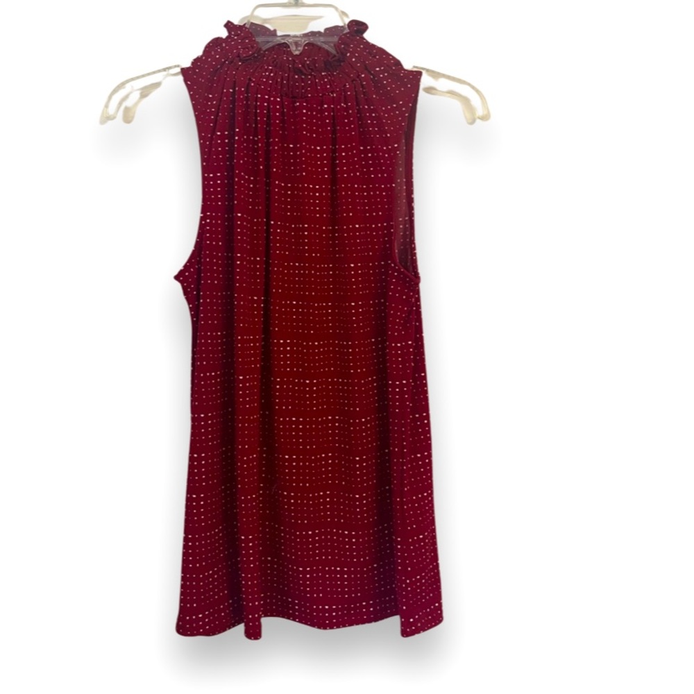 Banana Republic maroon mock neck blouse